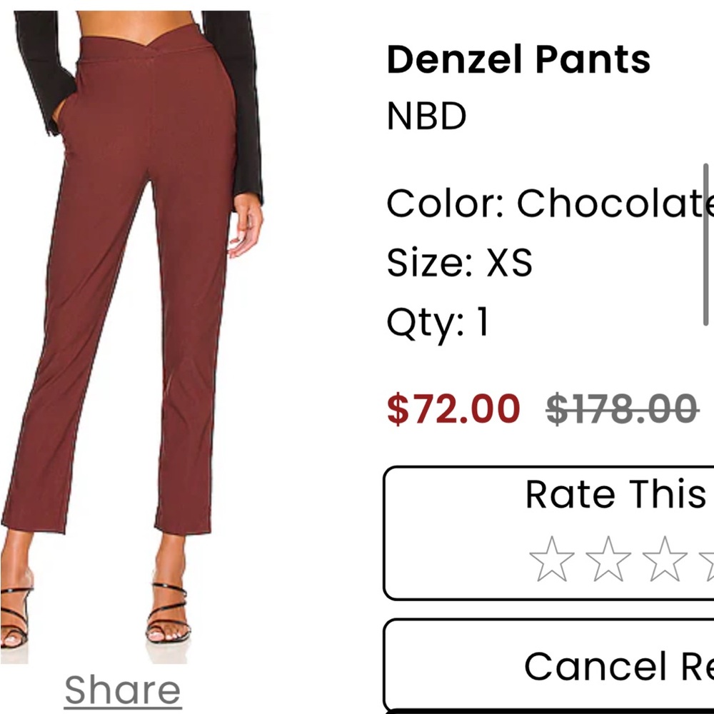 NBD Brown Ankle Cropped Pants